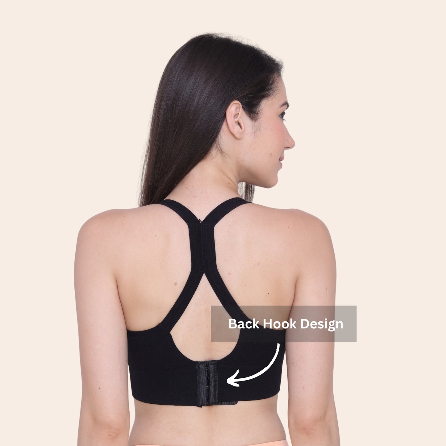 Nylon Spandex Padded Non-Wired Racer Back Sports Bra for Gym, Cardio, Zumba and Yoga