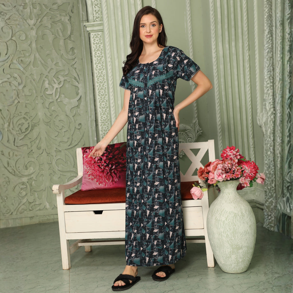 Printed Full Length Night Gown