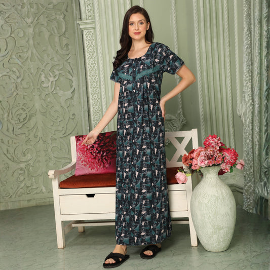 Printed Full Length Night Gown