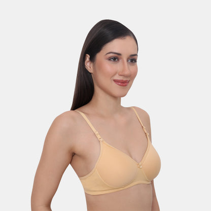 Full Coverage Padded Non-Wired Adjustable Straps Tshirt Bra