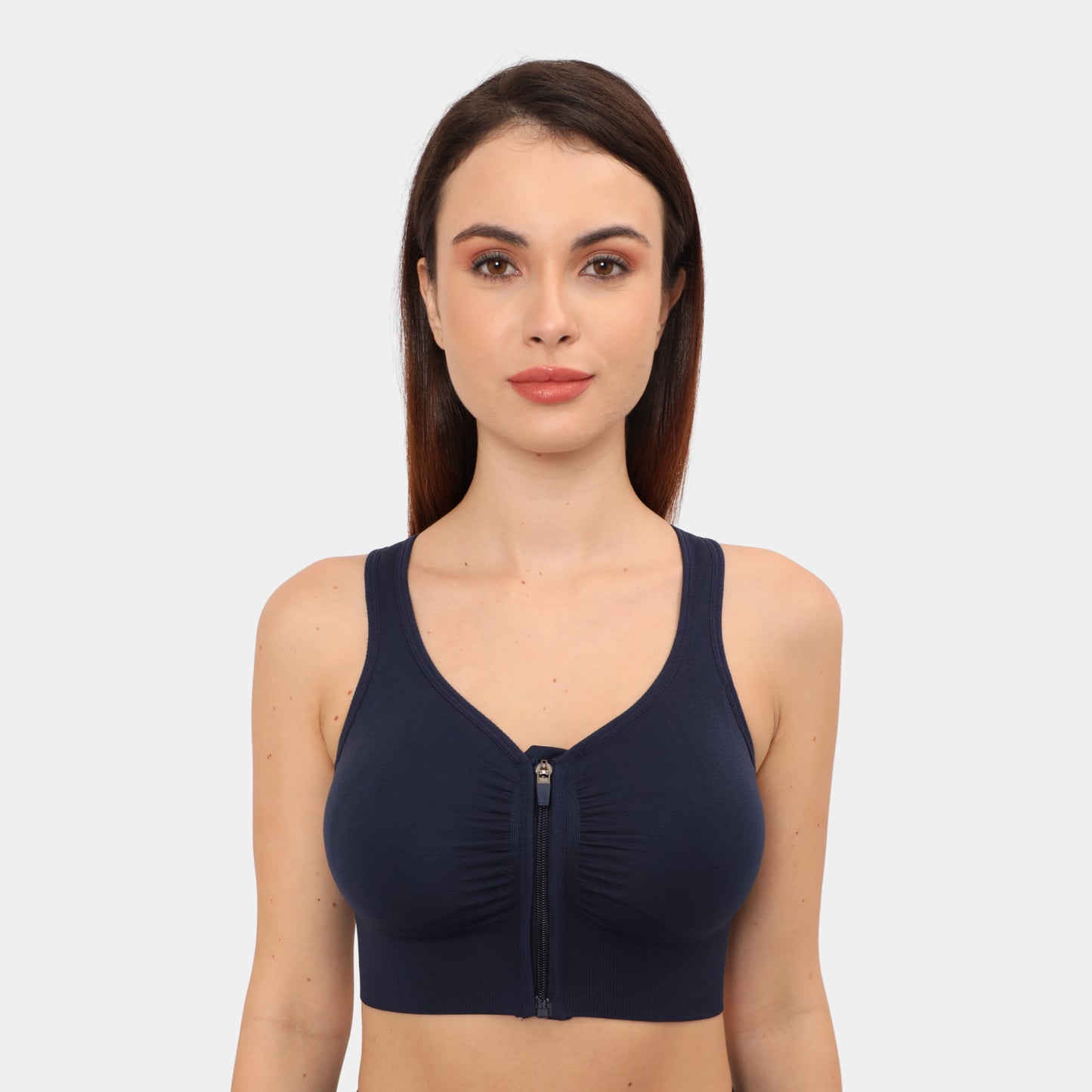 Front Zip Closure Sports Bra | Medium Impact Yoga Bras