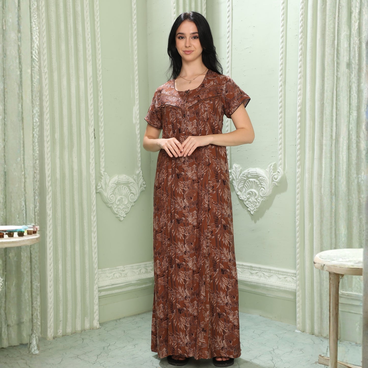 Printed Full-Length Night Gown