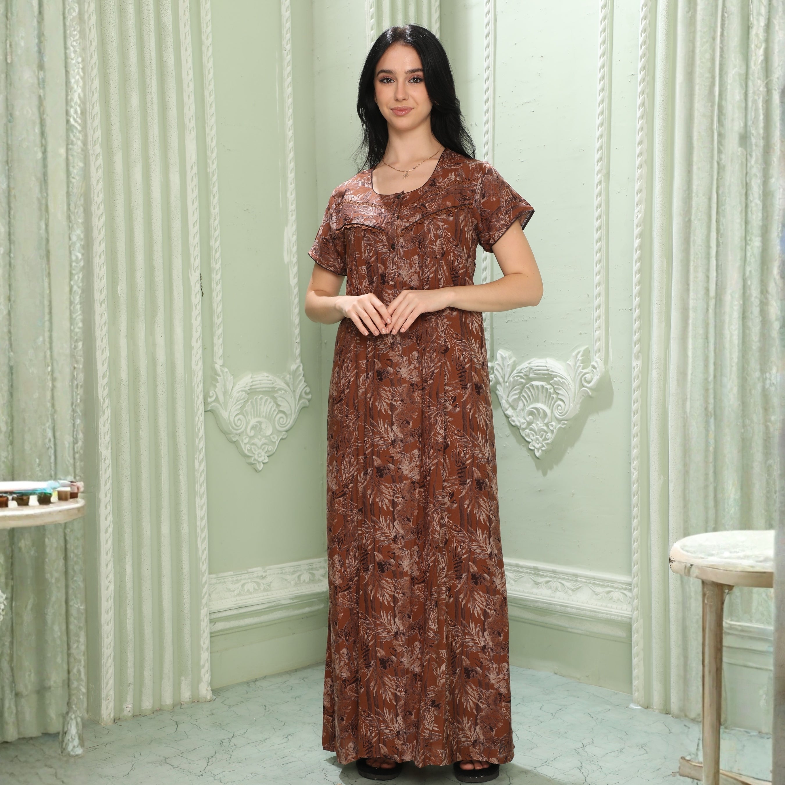 Printed Full-Length Night Gown