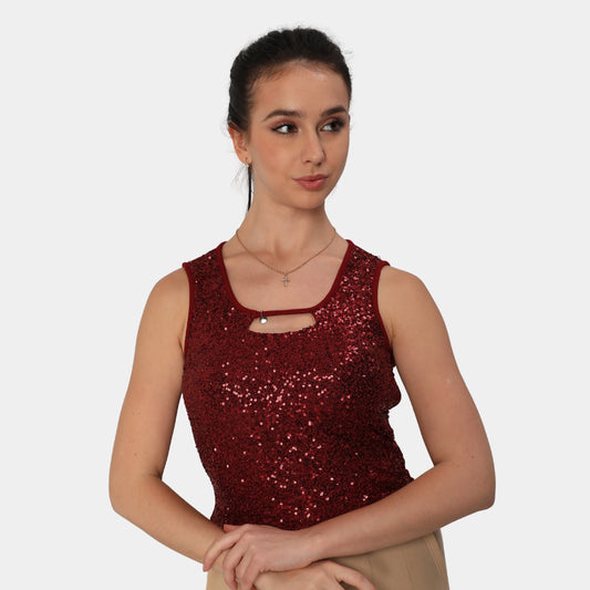 Glamoras Women Sleeveless Sequin Cami Top
