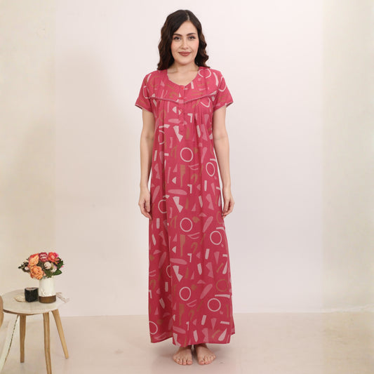 Printed Full-Length Night Gown