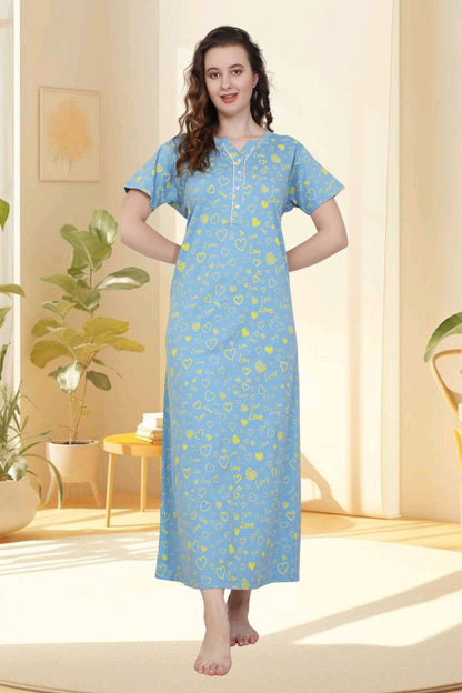 Hosiery Cotton Nighty Gown for Women