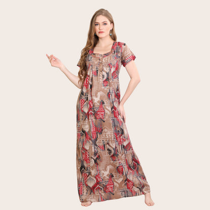 Printed Full-Length Night Gown