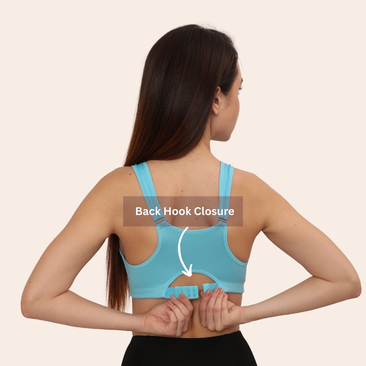 High Impact Racerback Design with Front Zip & Removable Pads