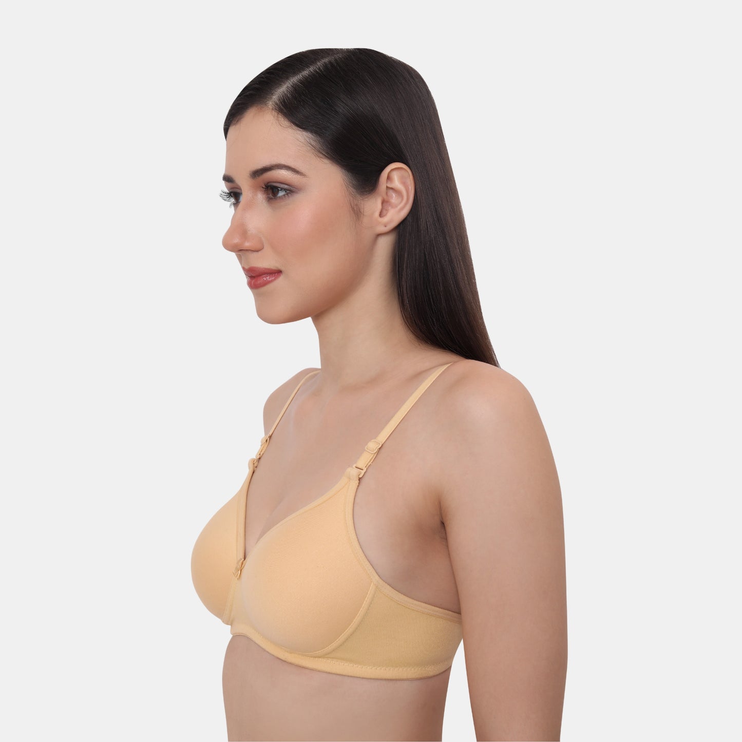 Full Coverage Padded Non-Wired Adjustable Straps Tshirt Bra