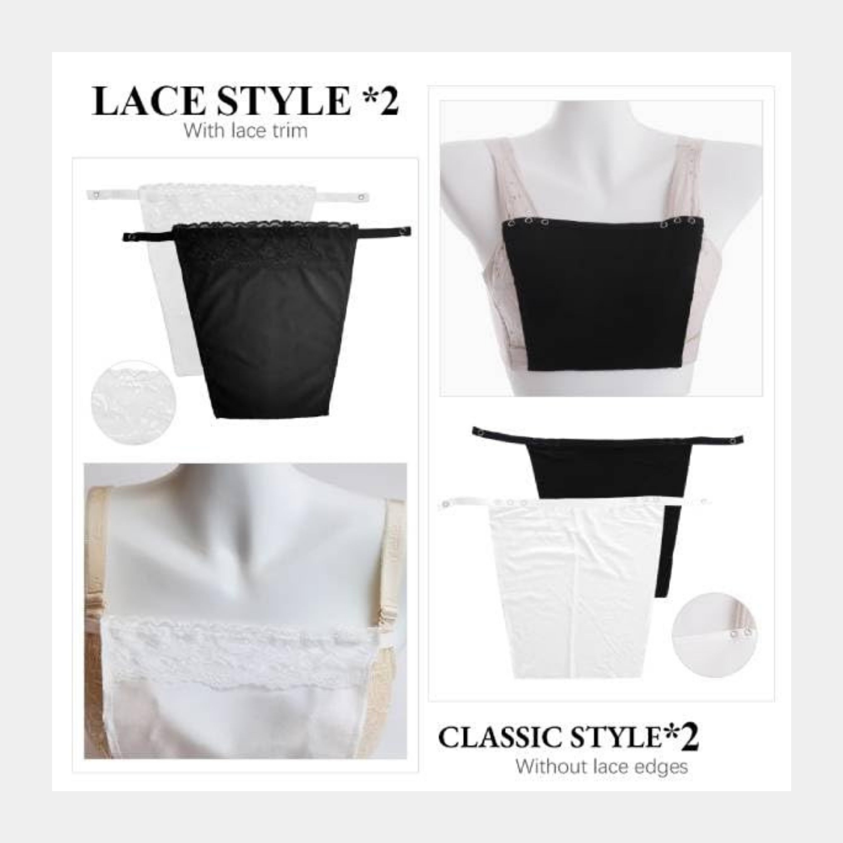 Deep Neck Cleavage Cover Up Inner Cami Secret Slip