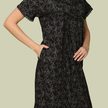 Printed Full Length Night Gown