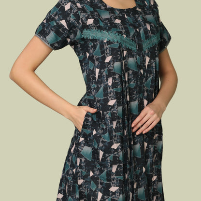 Printed Full Length Night Gown
