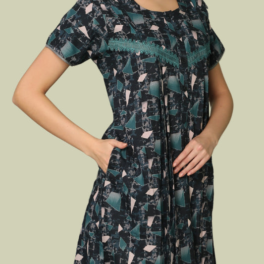 Printed Full Length Night Gown