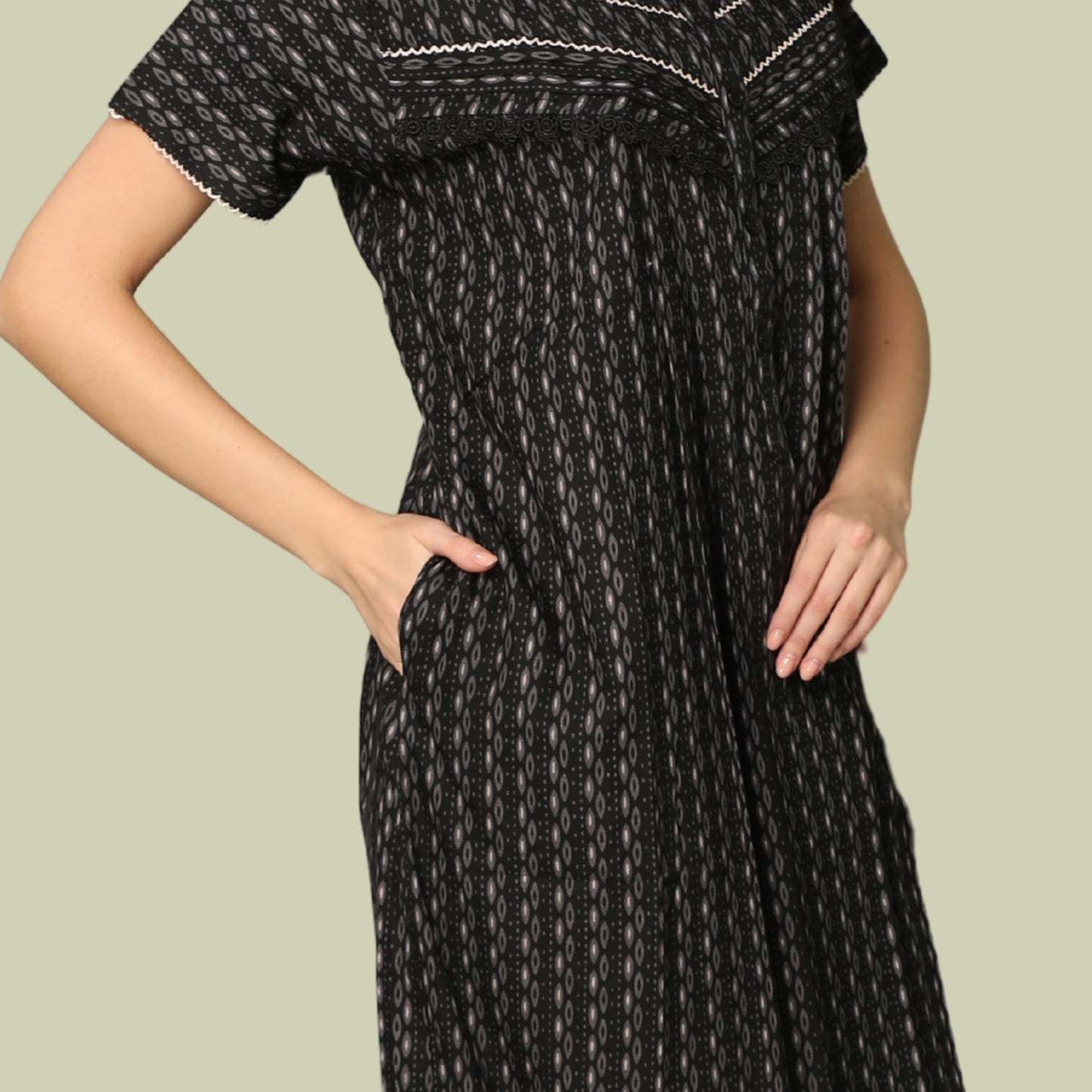 Printed Full Length Night Gown