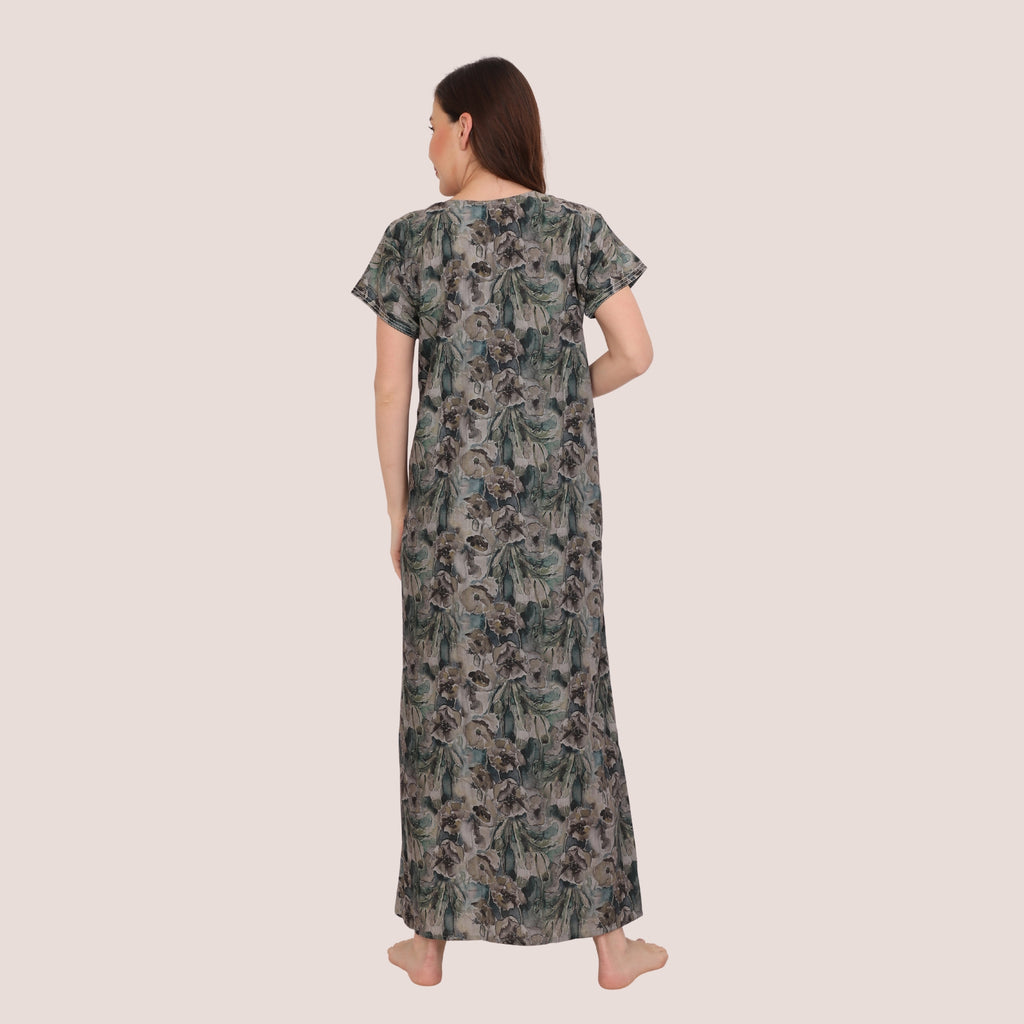 Printed Full Length Night Gown