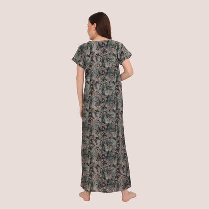 Printed Full Length Night Gown