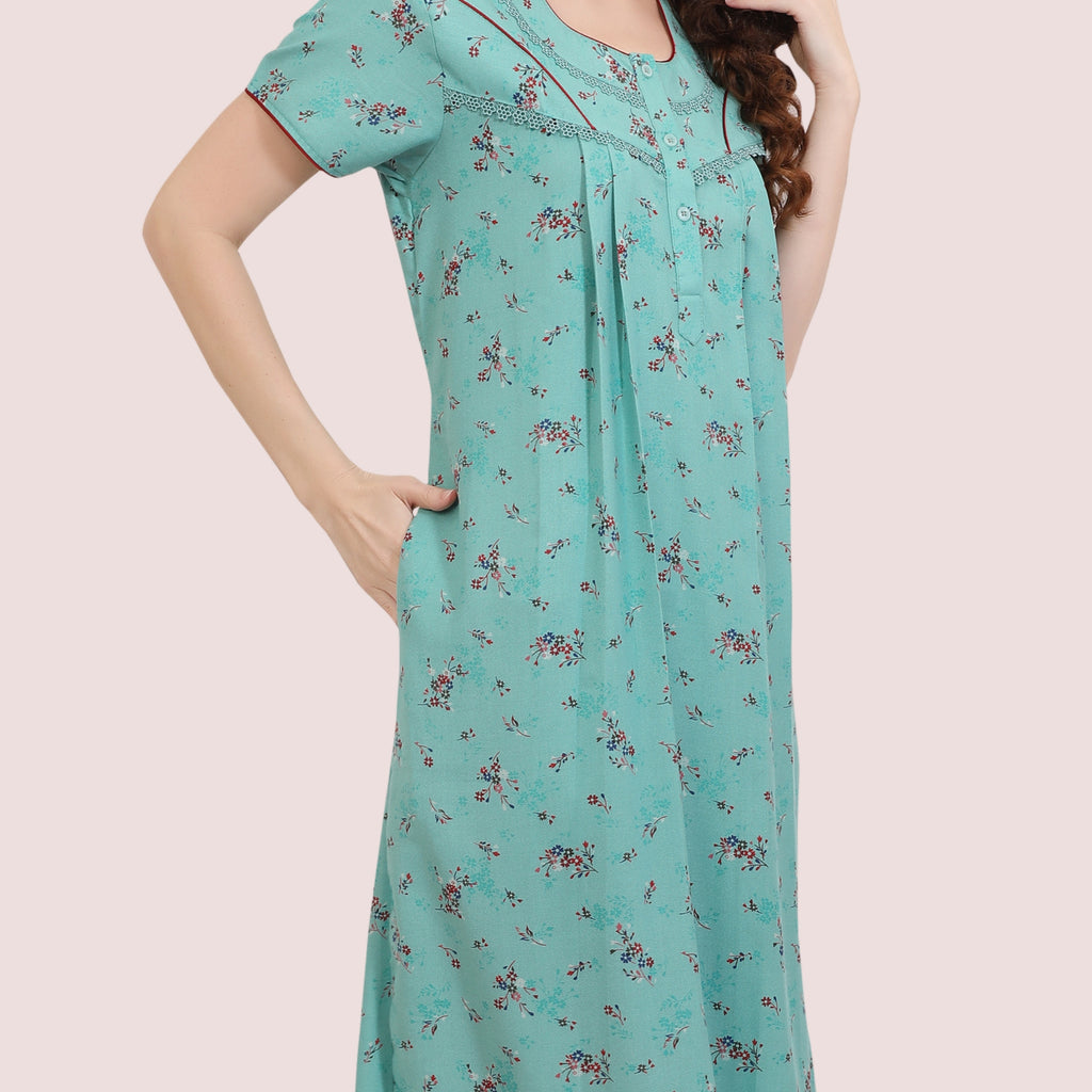 Printed Full-Length Night Gown