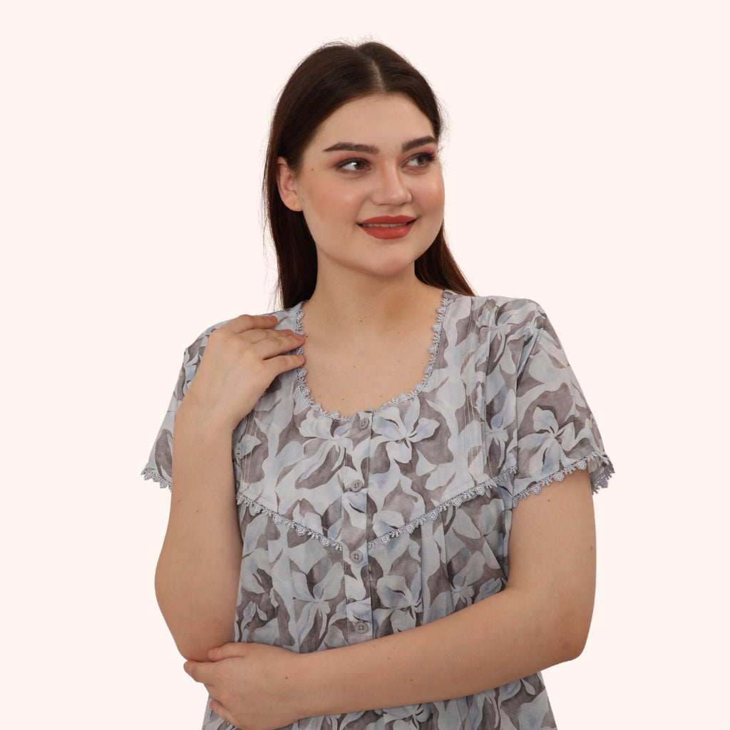 Printed Full Length Night Gown