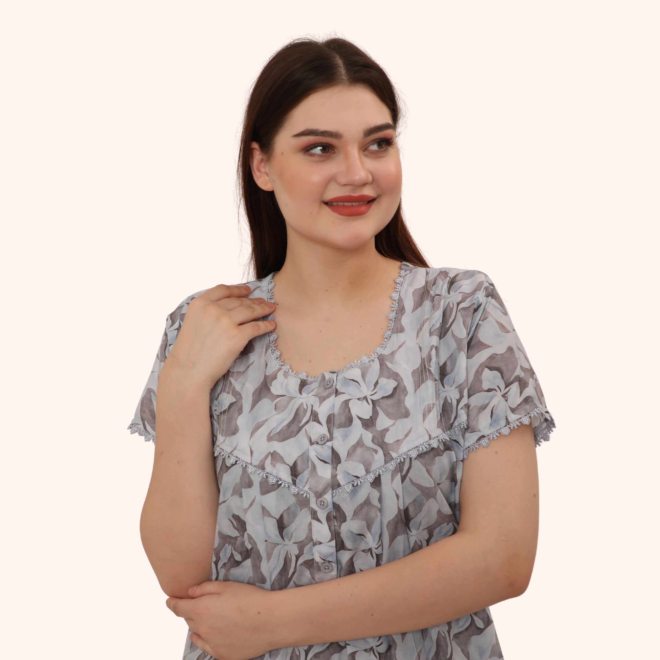 Printed Full Length Night Gown