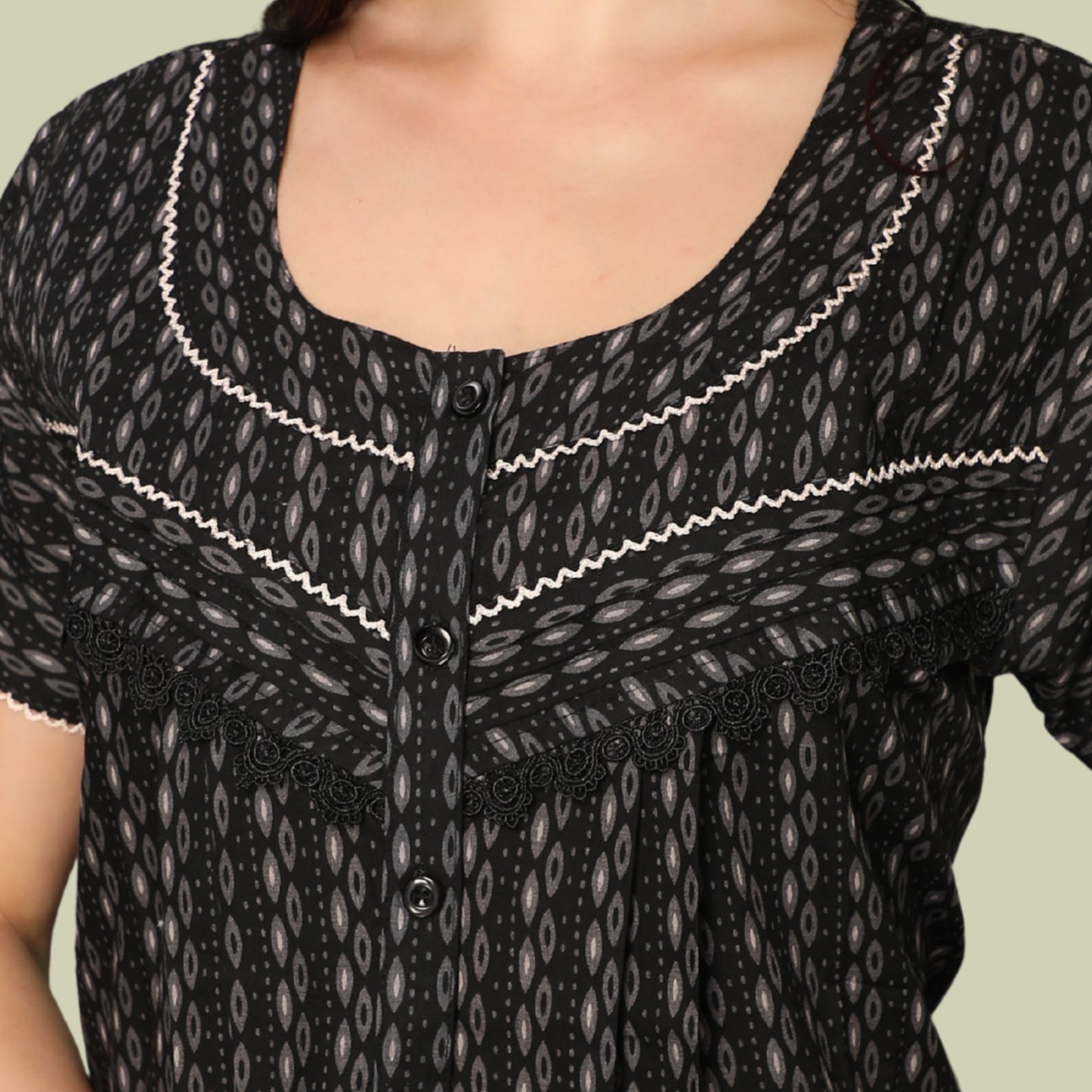 Printed Full Length Night Gown