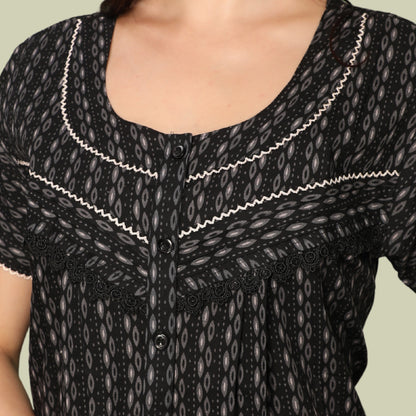 Printed Full Length Night Gown