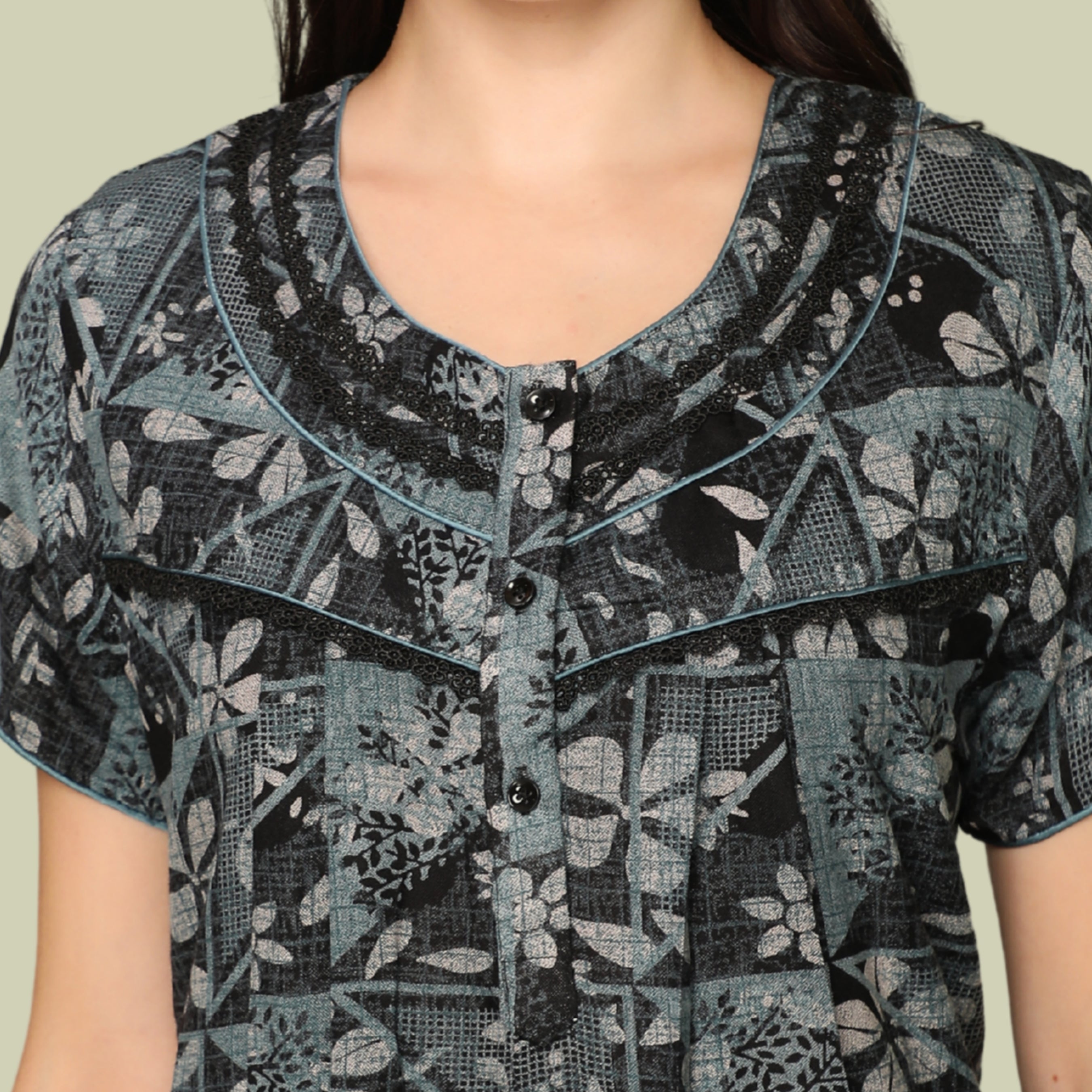 Printed Full-Length Night Gown