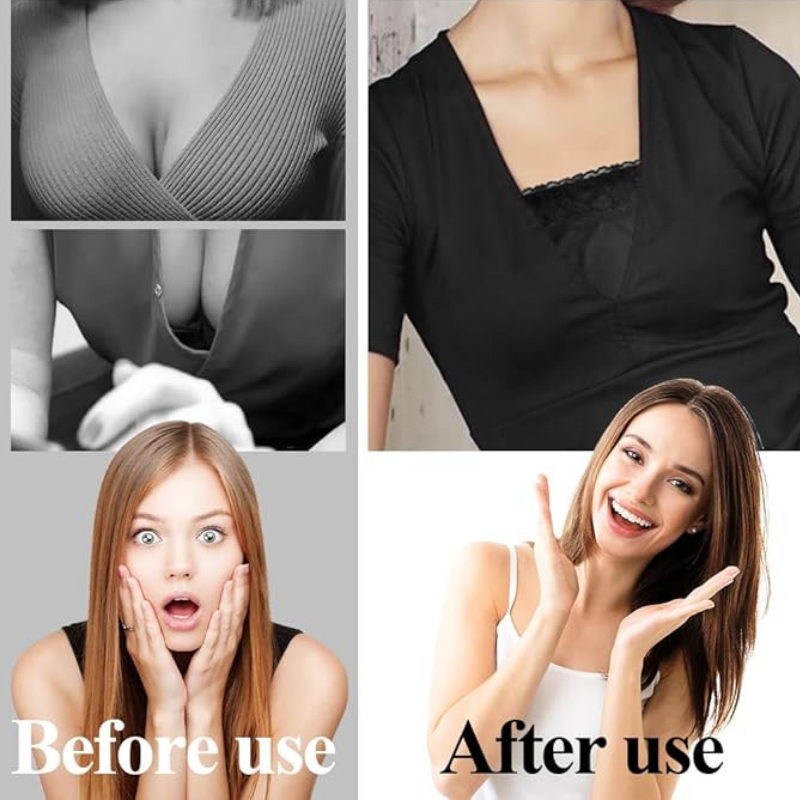 Deep Neck Cleavage Cover Up Inner Cami Secret Slip