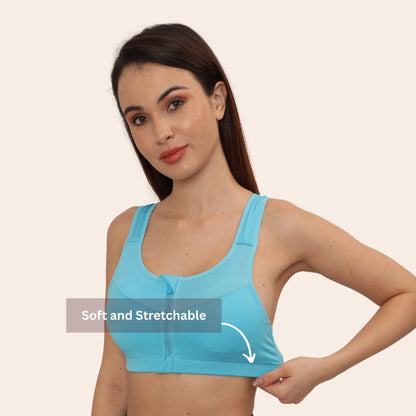 High Impact Racerback Design with Front Zip & Removable Pads