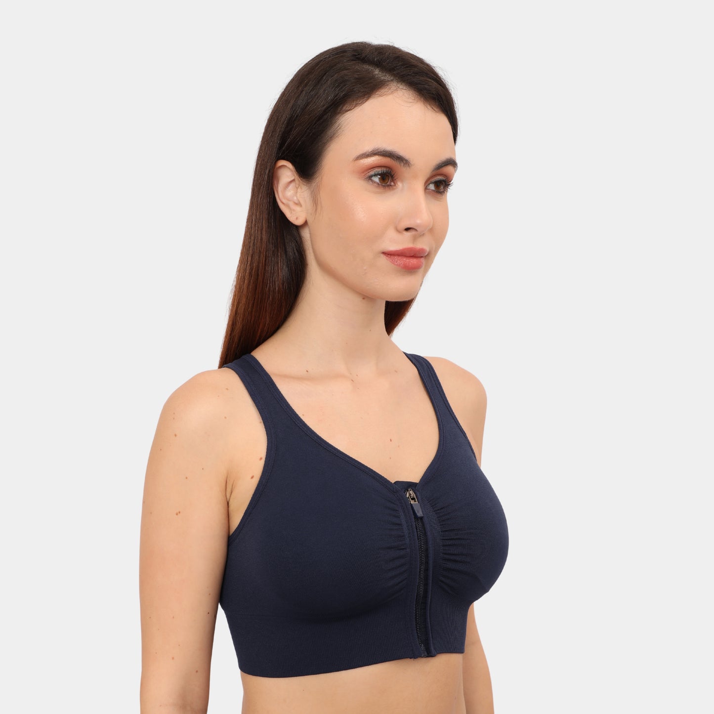 Front Zip Closure Sports Bra | Medium Impact Yoga Bras