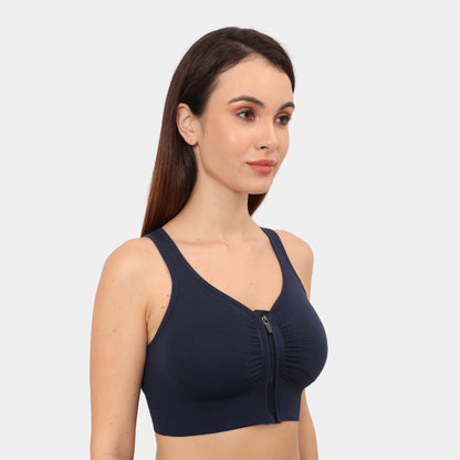 Front Zip Closure Sports Bra | Medium Impact Yoga Bras