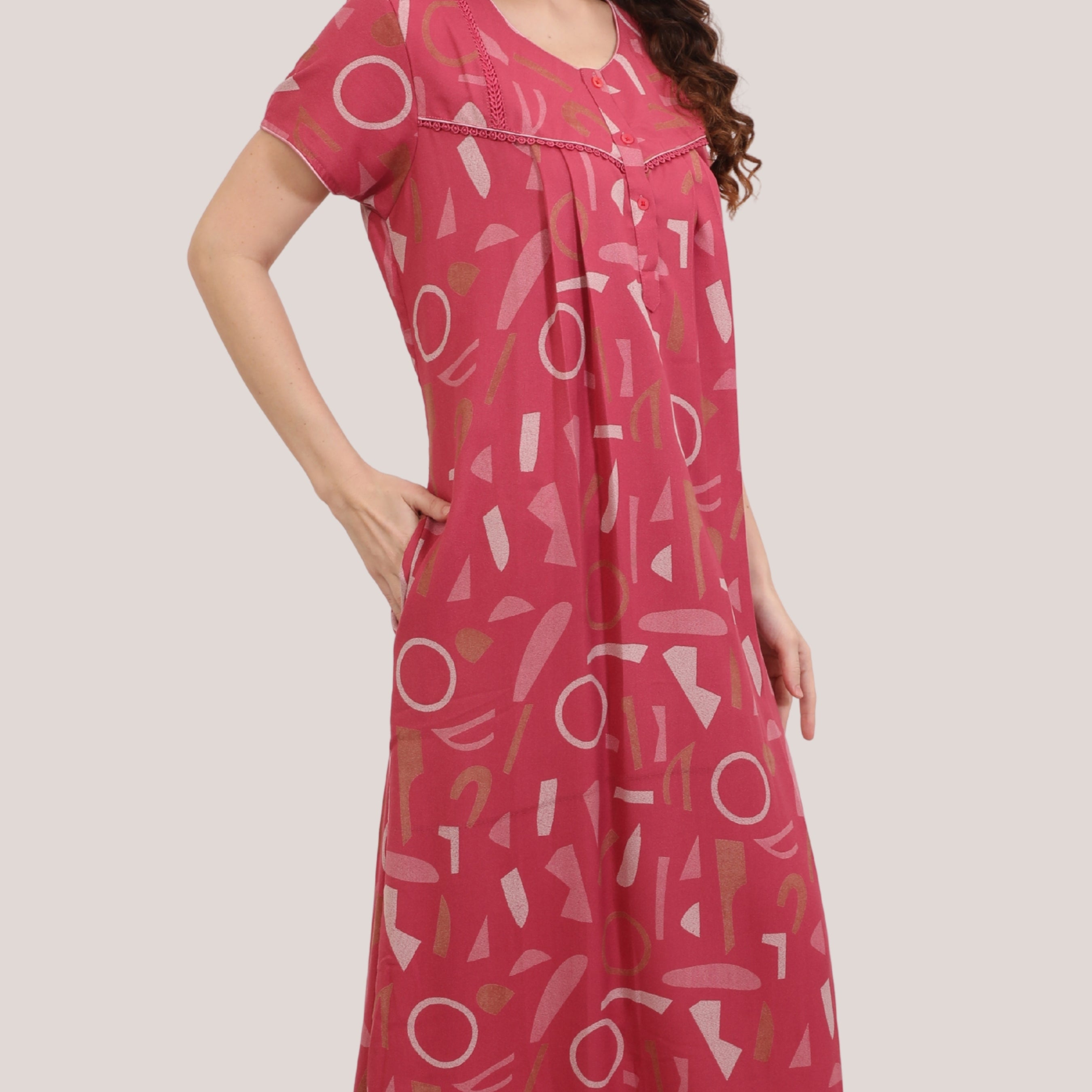 Printed Full-Length Night Gown
