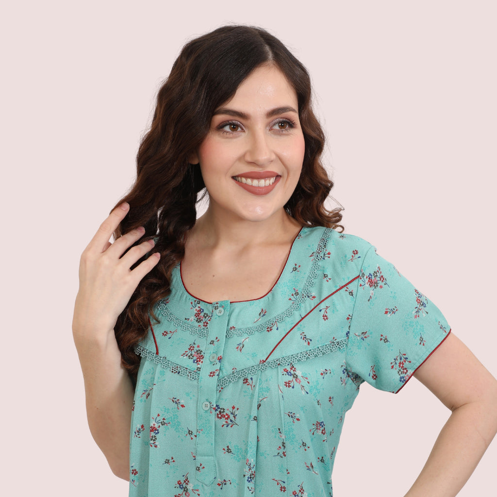 Printed Full-Length Night Gown