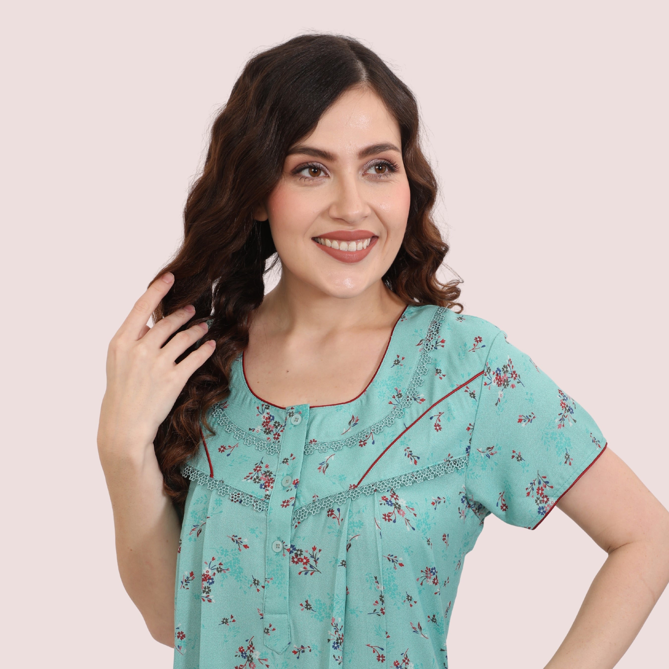 Printed Full-Length Night Gown