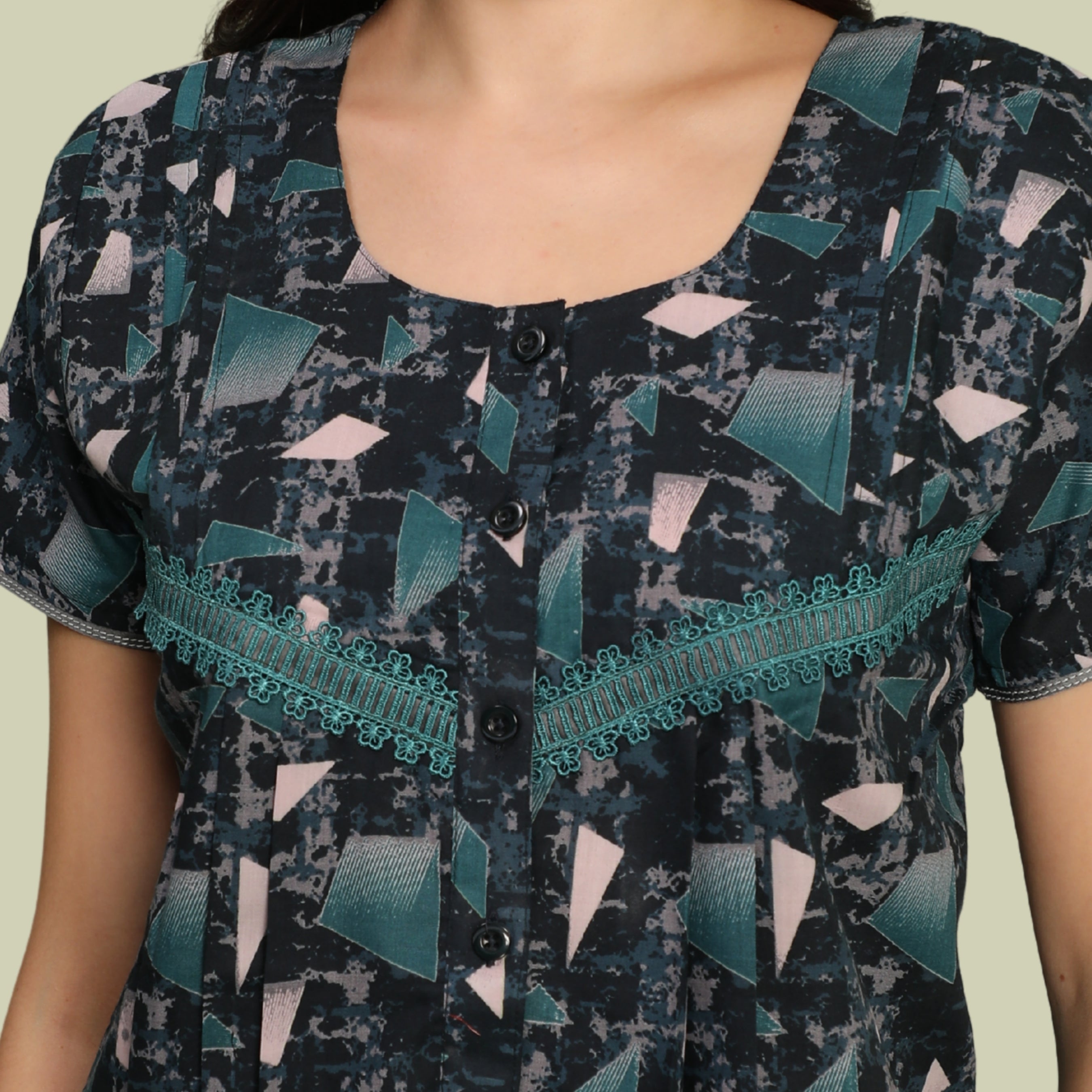 Printed Full Length Night Gown