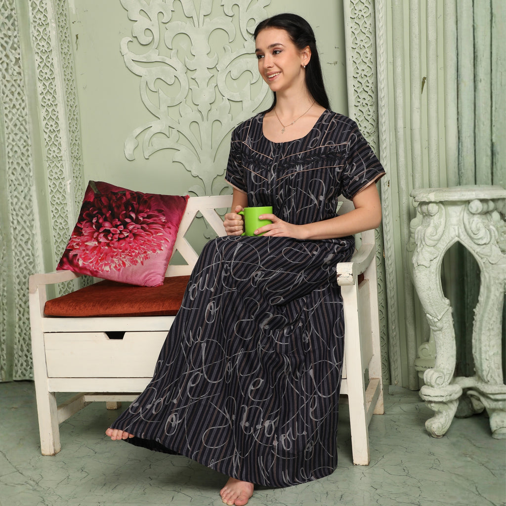 Printed Full-Length Night Gown