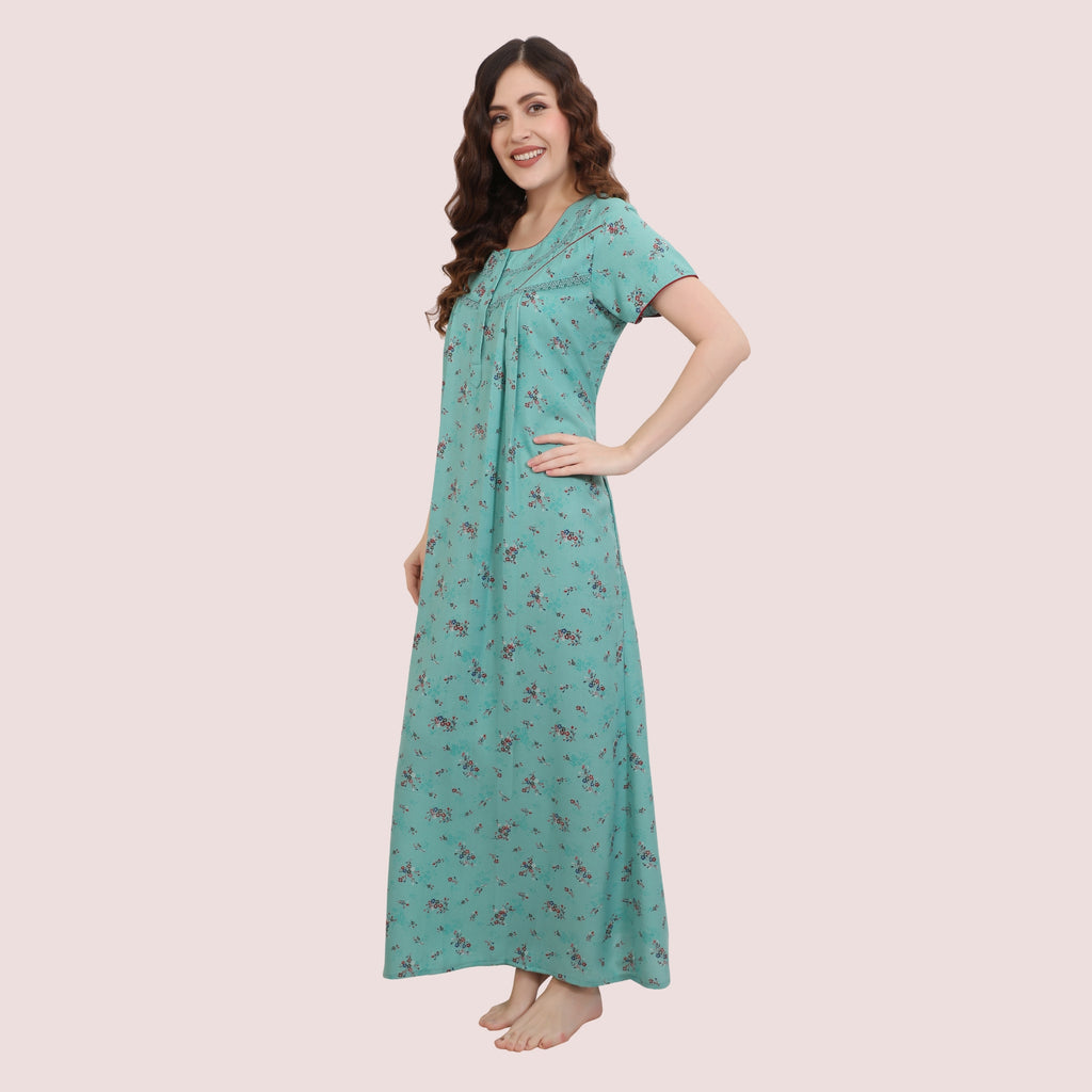 Printed Full-Length Night Gown