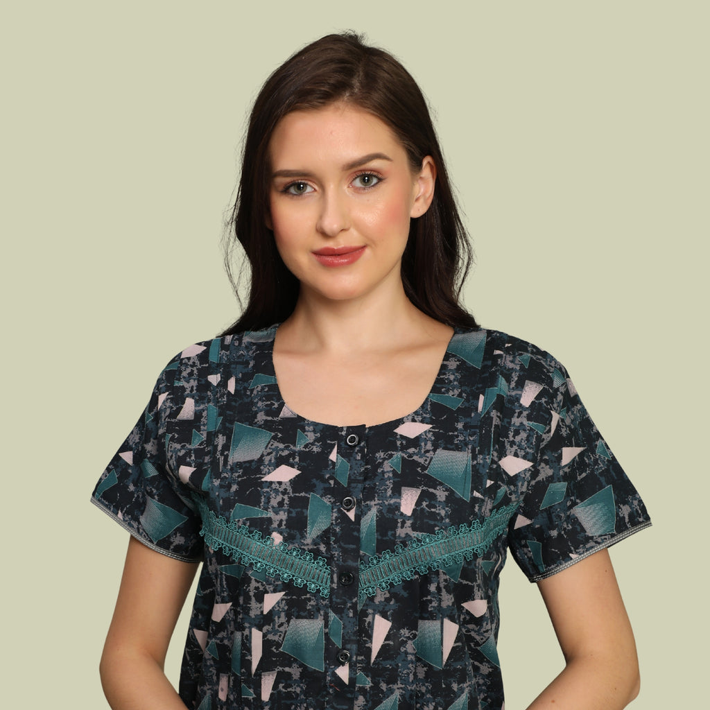 Printed Full Length Night Gown