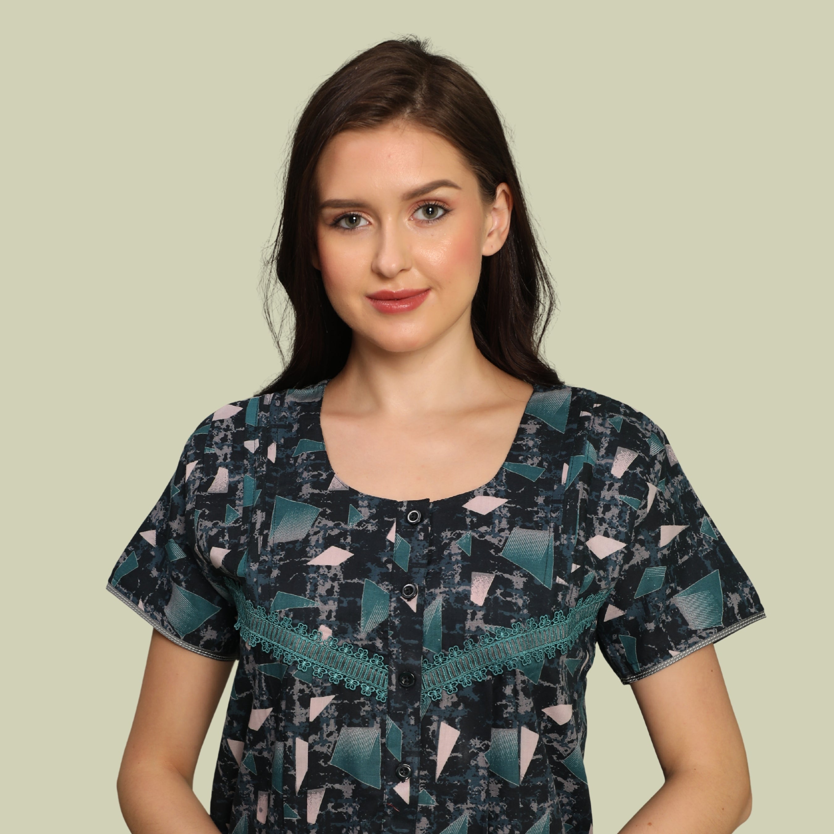 Printed Full Length Night Gown