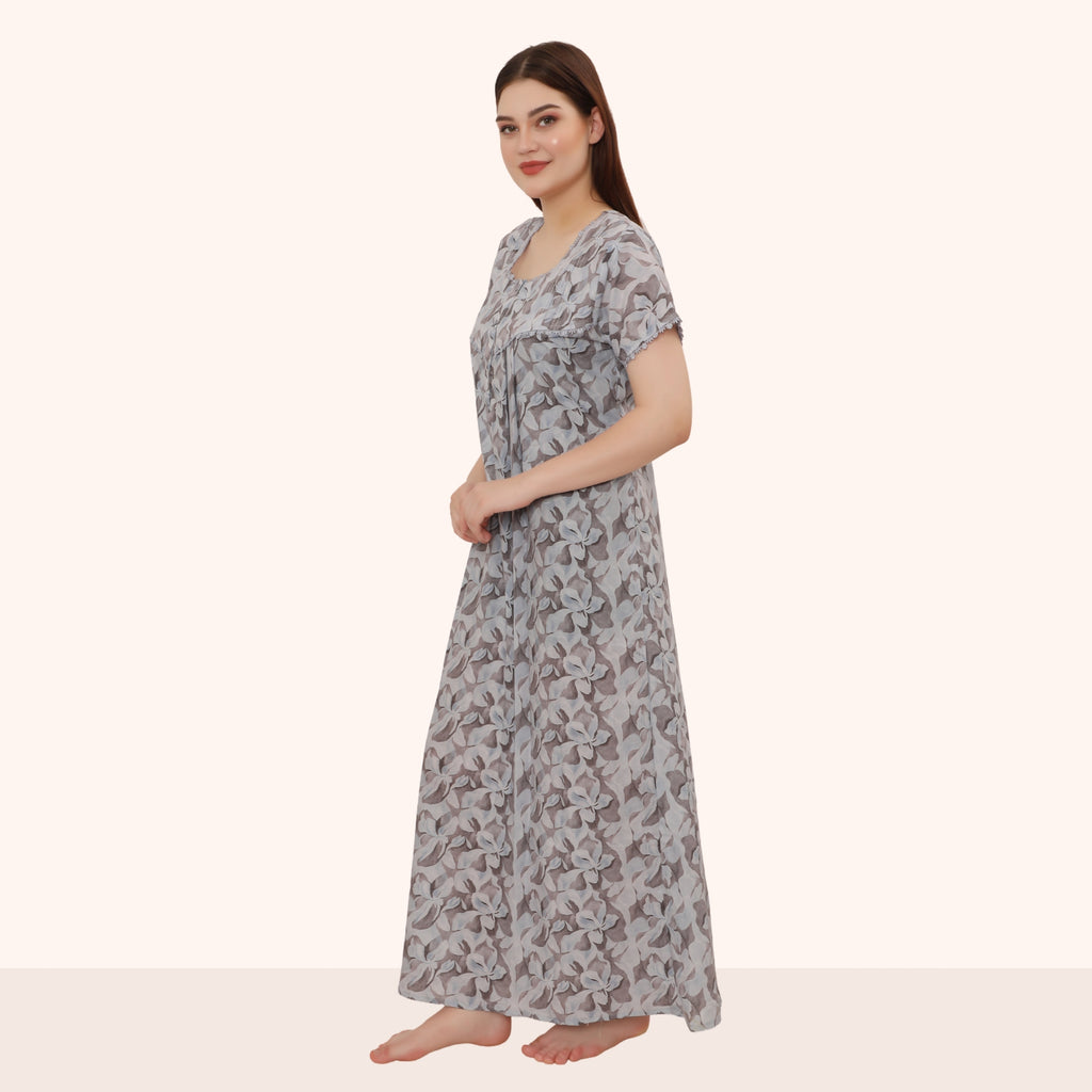 Printed Full Length Night Gown