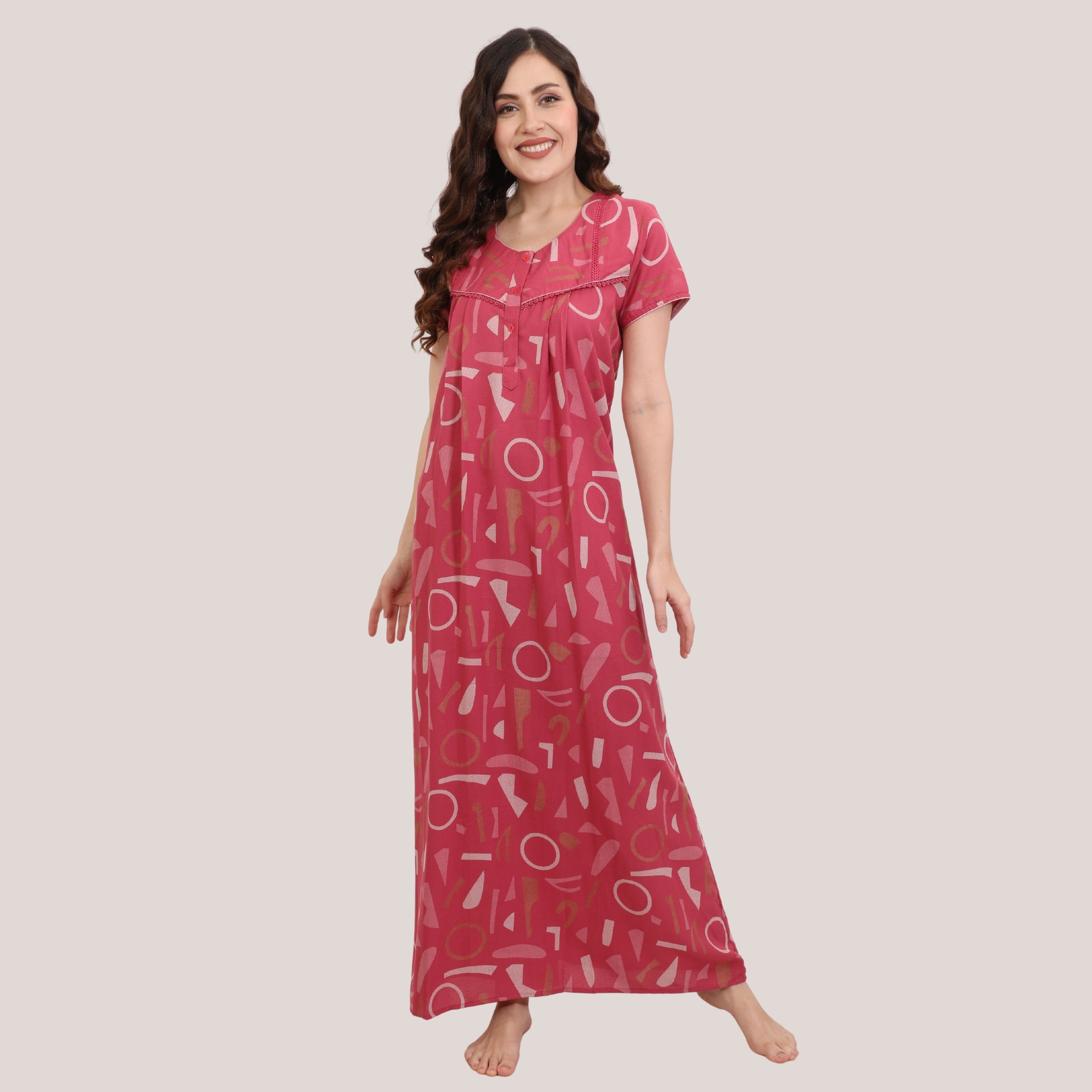 Printed Full-Length Night Gown