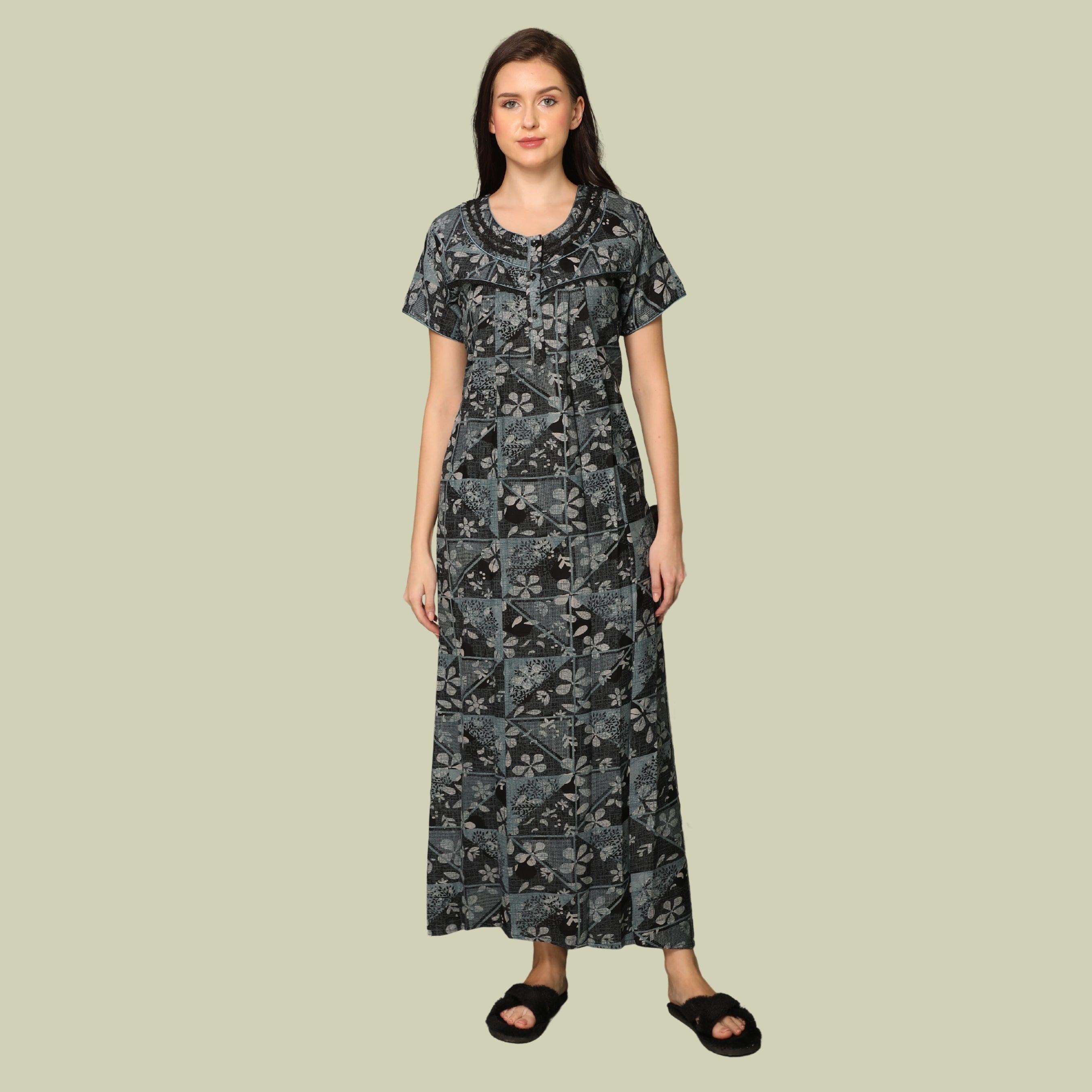 Printed Full-Length Night Gown