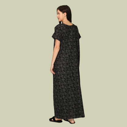 Printed Full Length Night Gown
