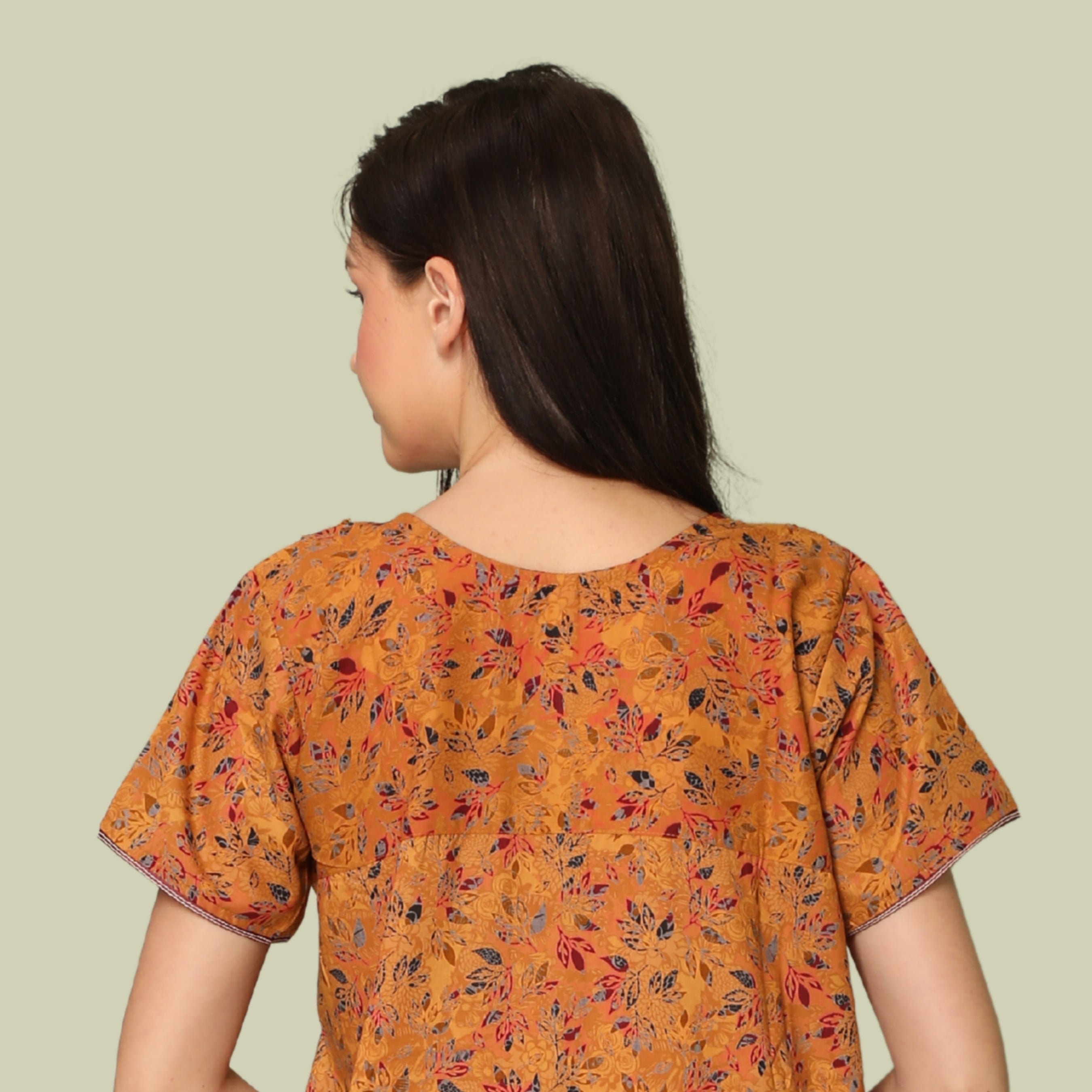 Floral Print Full Length Night Gown