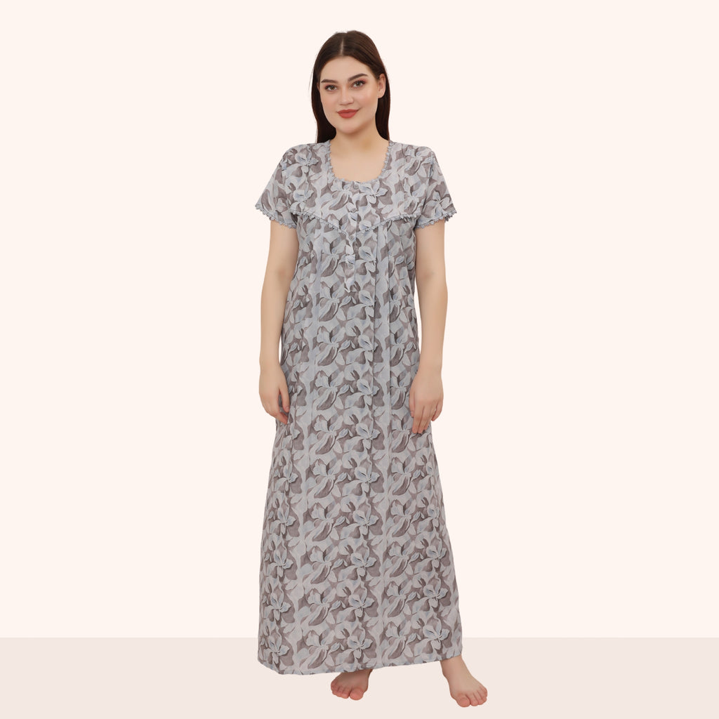 Printed Full Length Night Gown