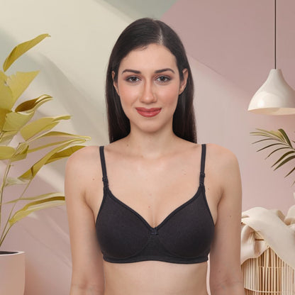 Full Coverage Padded Non-Wired Adjustable Straps Tshirt Bra
