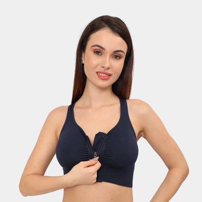 Front Zip Closure Sports Bra | Medium Impact Yoga Bras