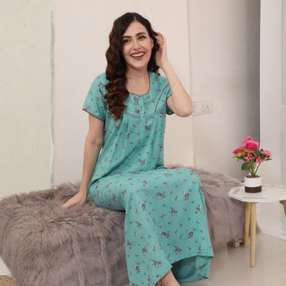 Printed Full-Length Night Gown
