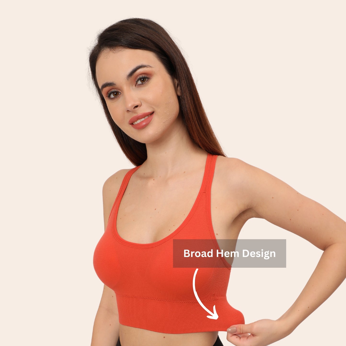 Nylon Spandex Padded Non-Wired Racer Back Sports Bra for Gym, Cardio, Zumba and Yoga