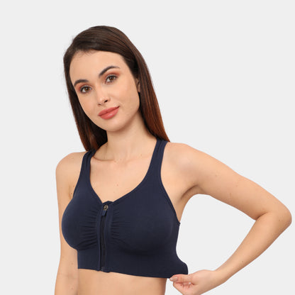 Front Zip Closure Sports Bra | Medium Impact Yoga Bras
