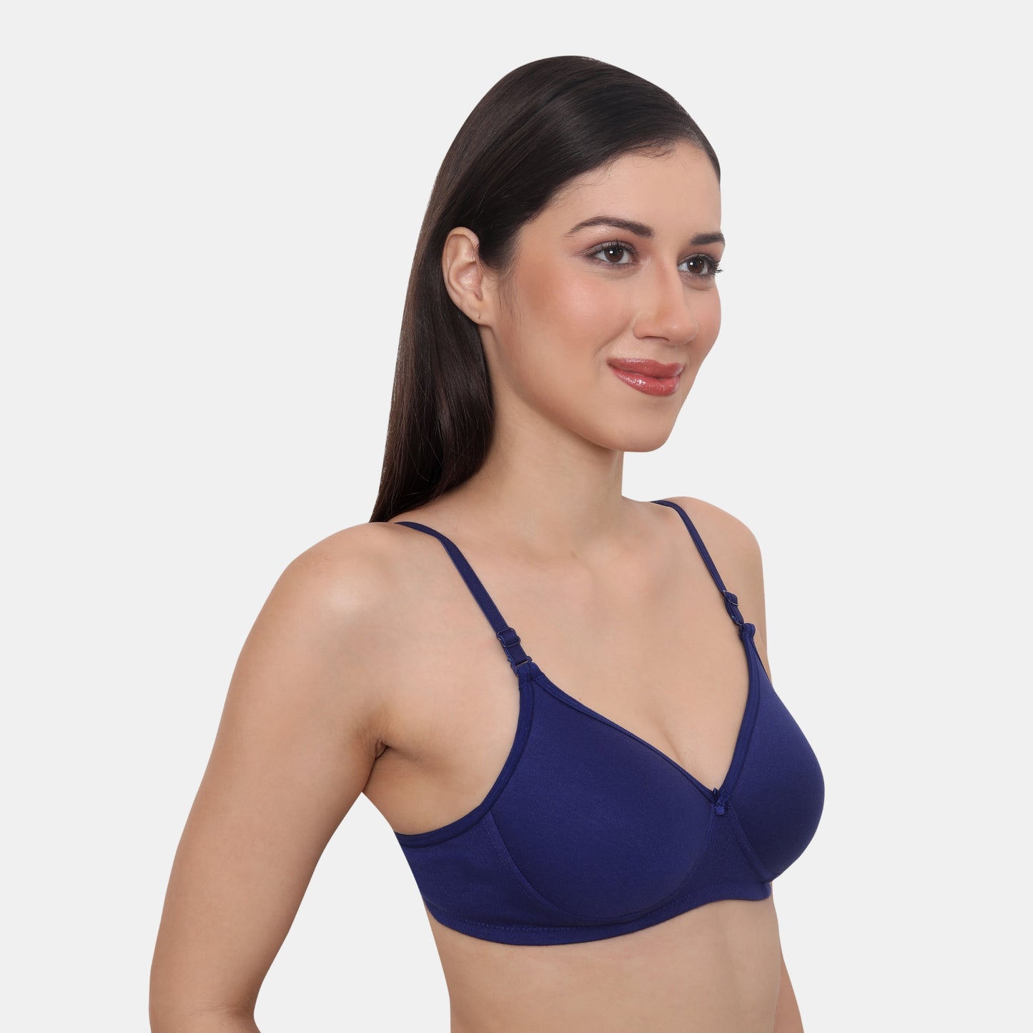 Full Coverage Padded Non-Wired Adjustable Straps Tshirt Bra